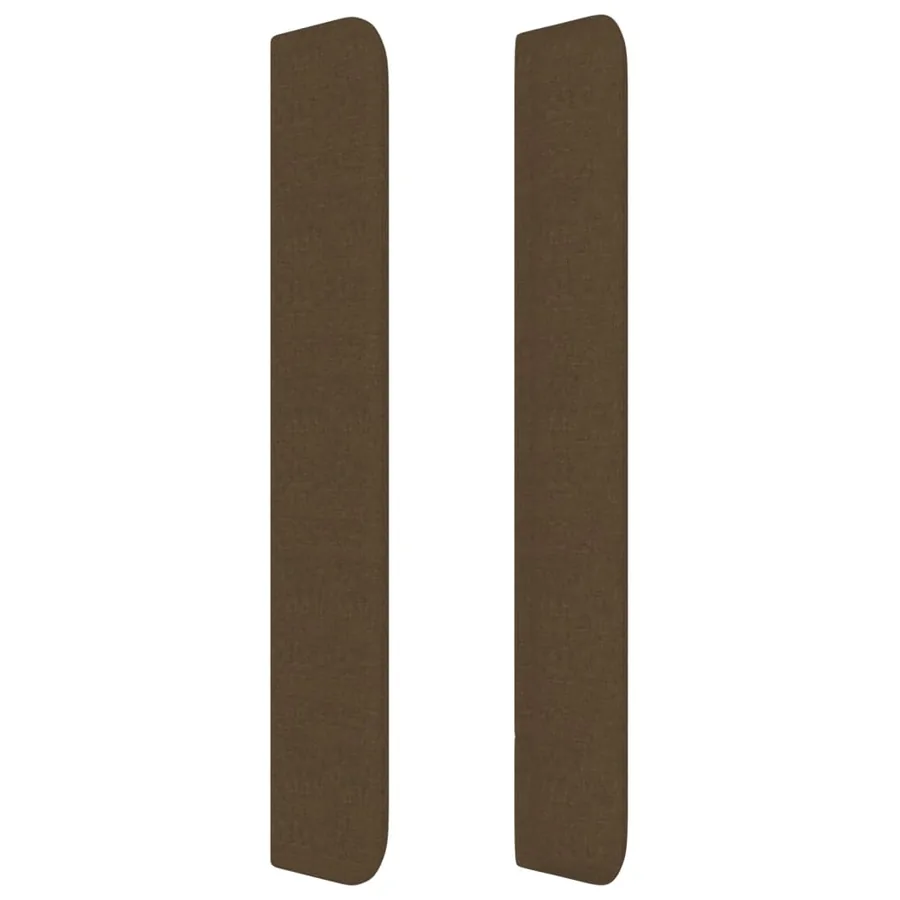 Tête de lit avec oreilles Marron foncé 203x16x118/128 cm Tissu - 4