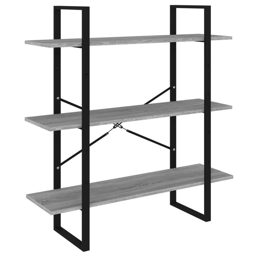 Bibliothèque Sonoma gris 100x30x105 cm Bois d'ingénierie - 2