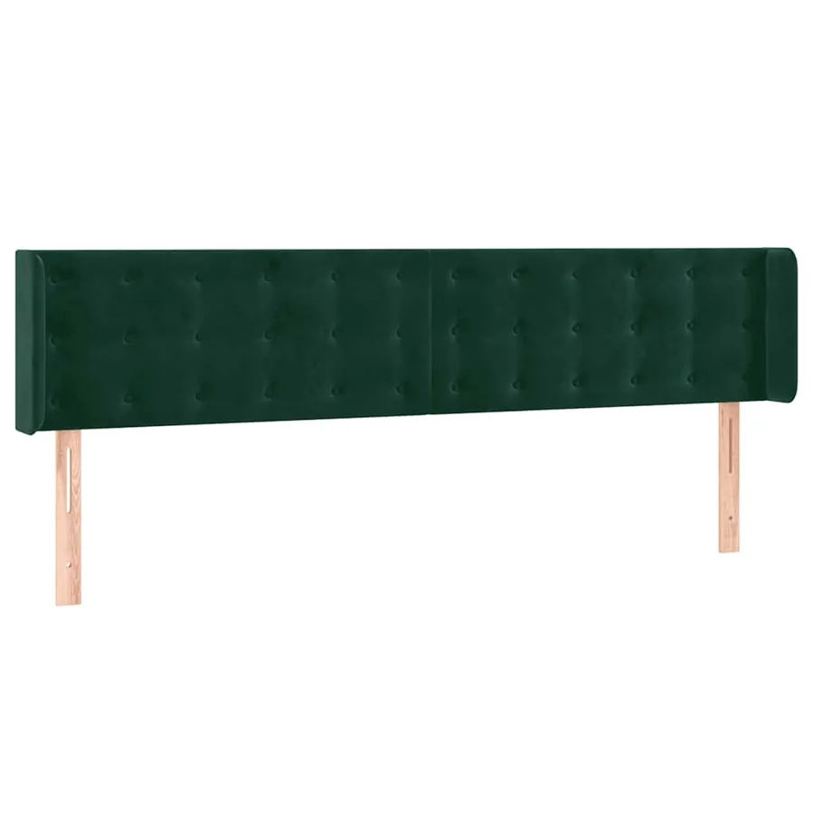 Tête de lit à LED Vert foncé 203x16x78/88 cm Velours - 3