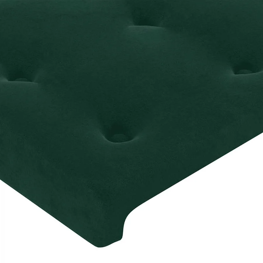 Tête de lit à LED Vert foncé 203x16x78/88 cm Velours - 5