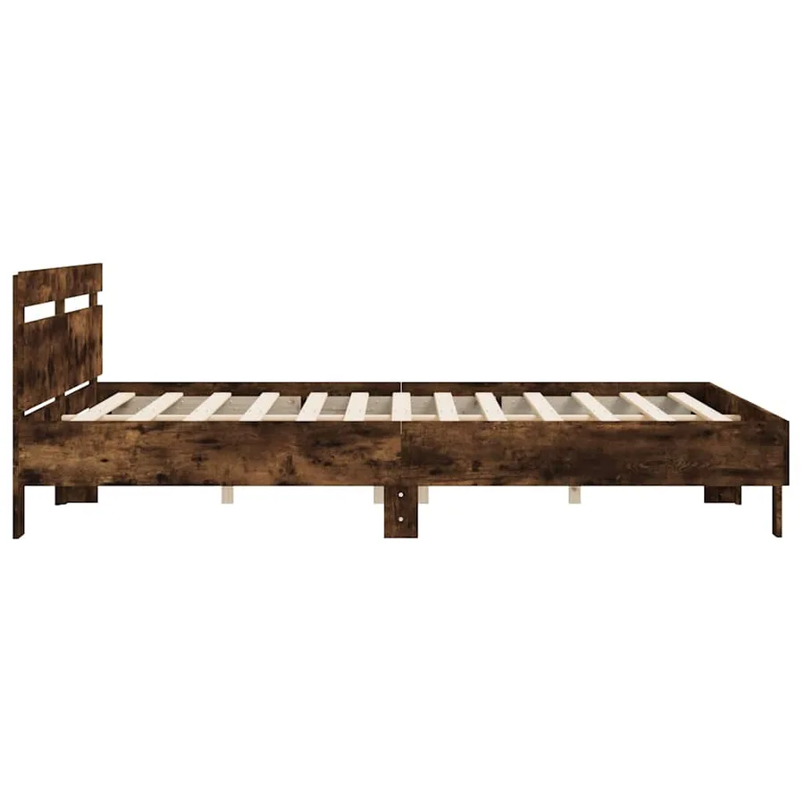 Cadre de lit sans matelas chêne fumé 180x200 cm - 6
