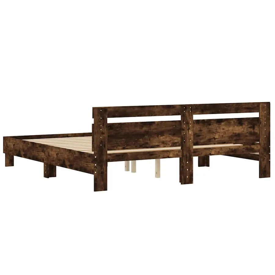 Cadre de lit sans matelas chêne fumé 180x200 cm - 7