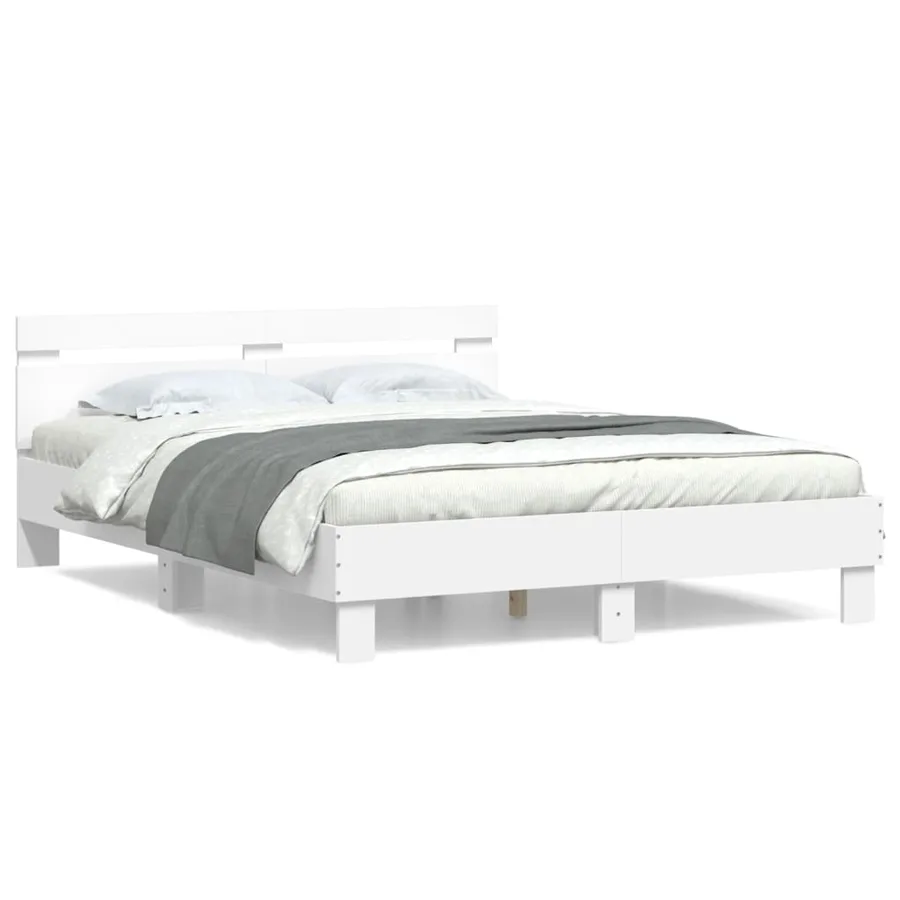 Cadre de lit sans matelas blanc 140x200 cm - 2