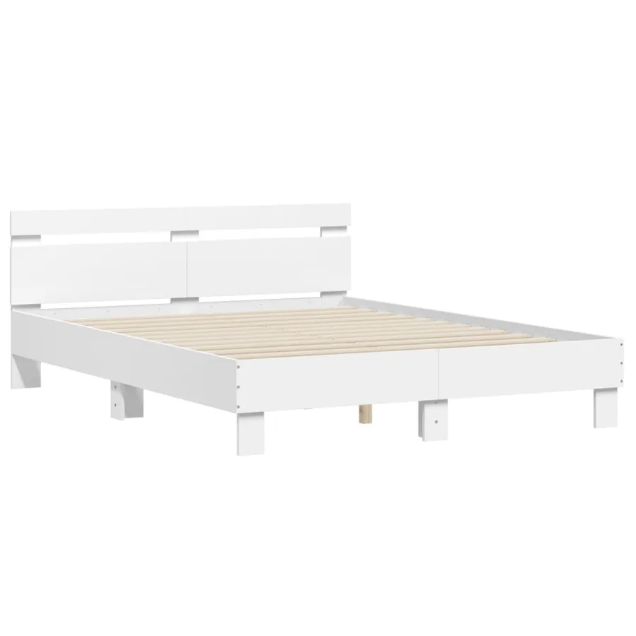 Cadre de lit sans matelas blanc 140x200 cm - 3