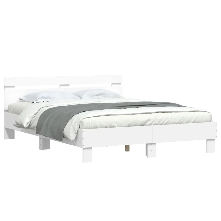 Cadre de lit sans matelas blanc 140x200 cm - 4