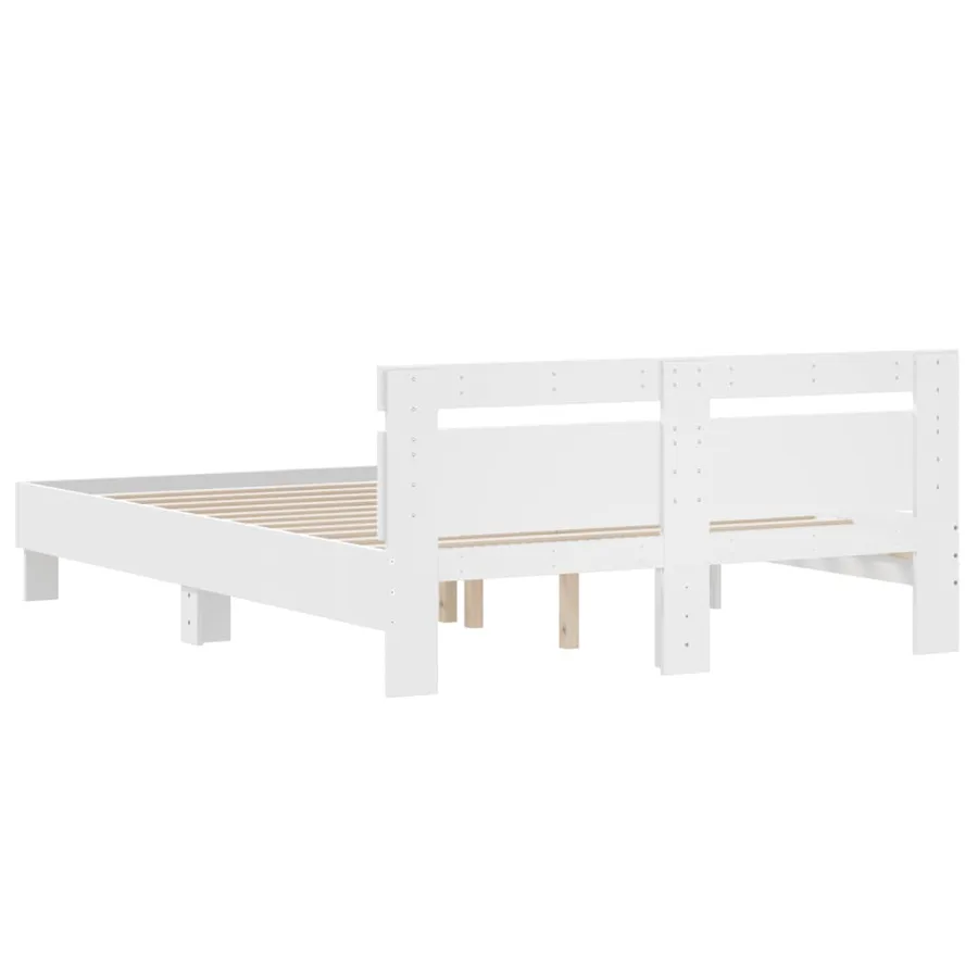 Cadre de lit sans matelas blanc 140x200 cm - 7