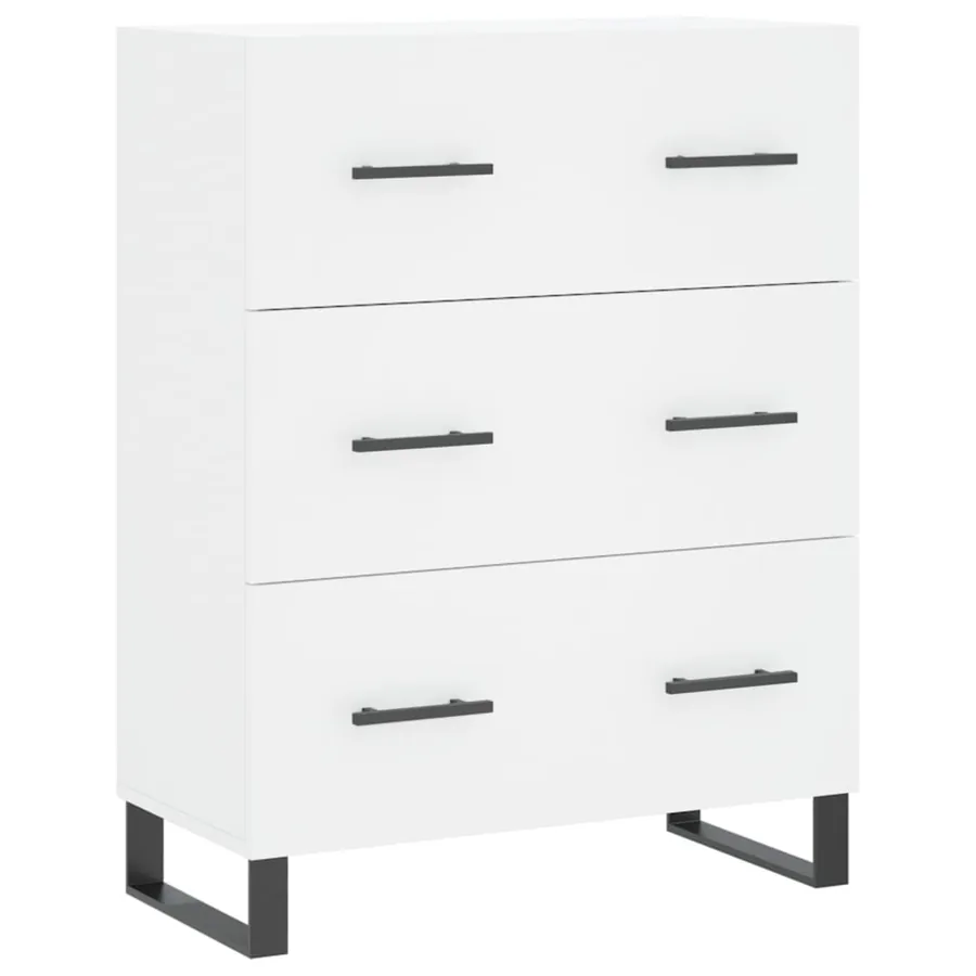 Buffet haut Blanc 69,5x34x180 cm Bois d'ingénierie - 7