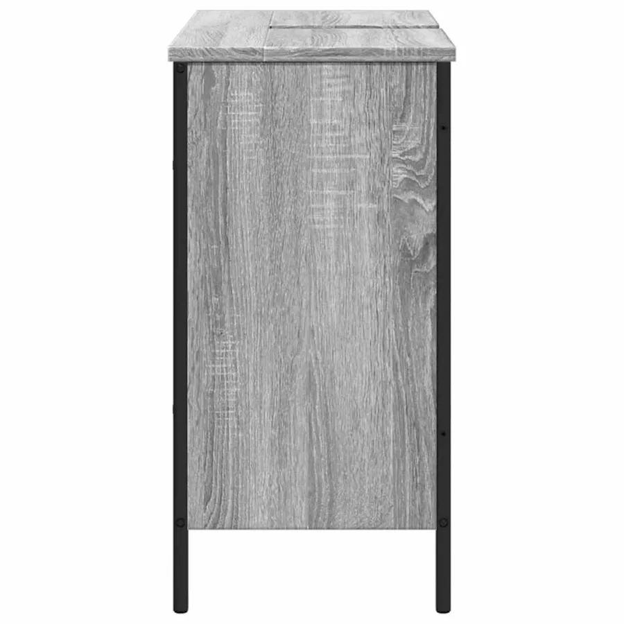 Armoire lavabo de salle de bain sonoma gris 80x30x60 cm - 7