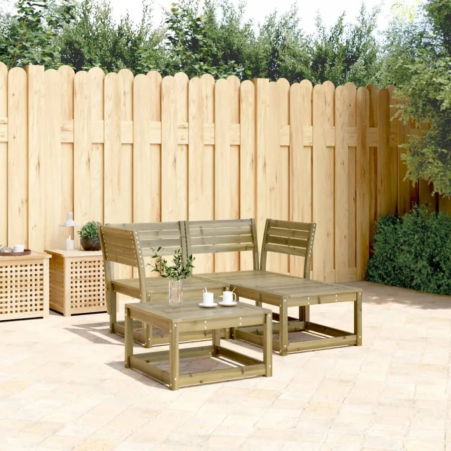 Salon de jardin 3 pcs bois de pin imprégné