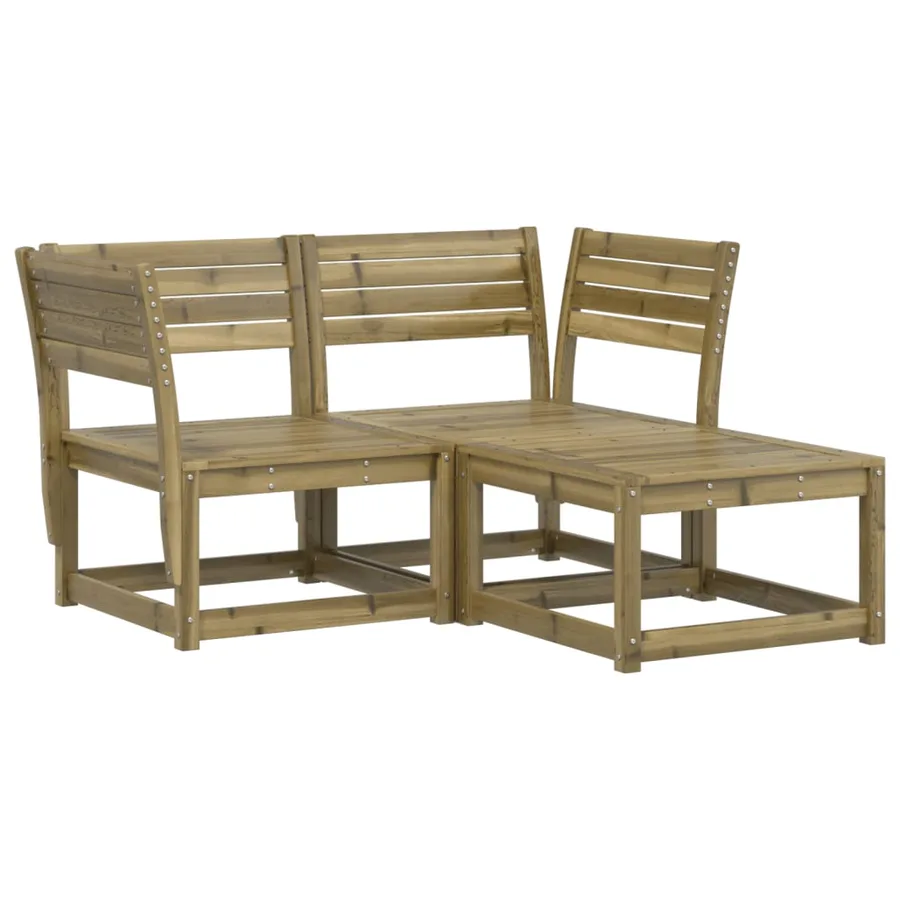 Salon de jardin 3 pcs bois de pin imprégné - 2