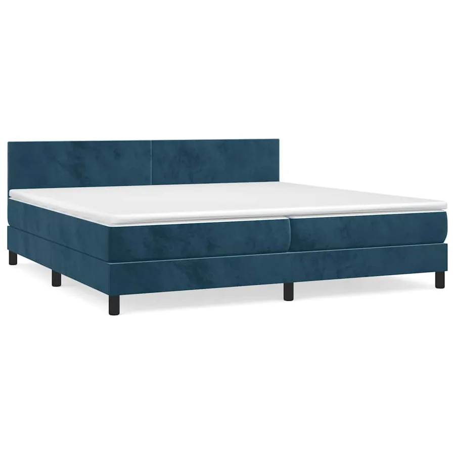 Sommier à lattes de lit et matelas Bleu foncé 200x200cm Velours - 2