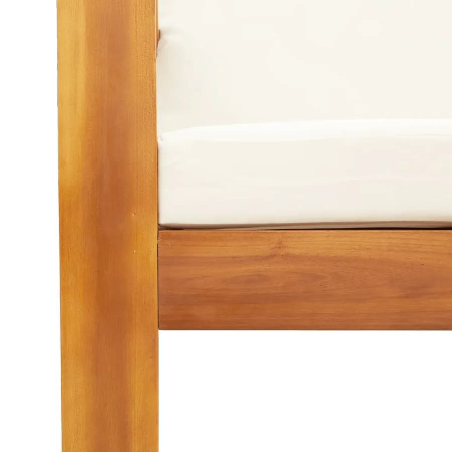Salon de jardin avec coussins 5 pcs Bois d'acacia solide - 7