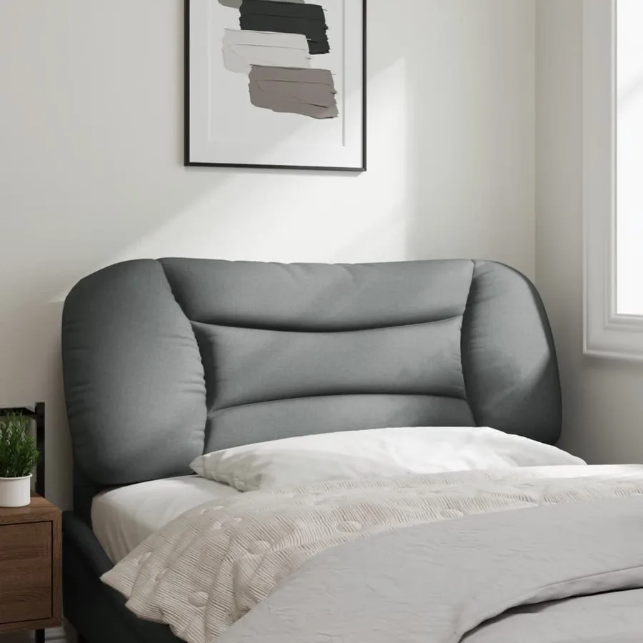 Coussin de tête de lit Hvar gris clair 100 cm tissu - 3