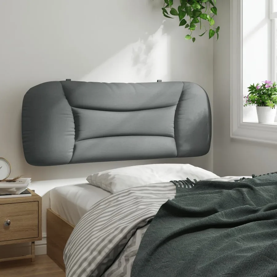 Coussin de tête de lit Hvar gris clair 100 cm tissu - 4