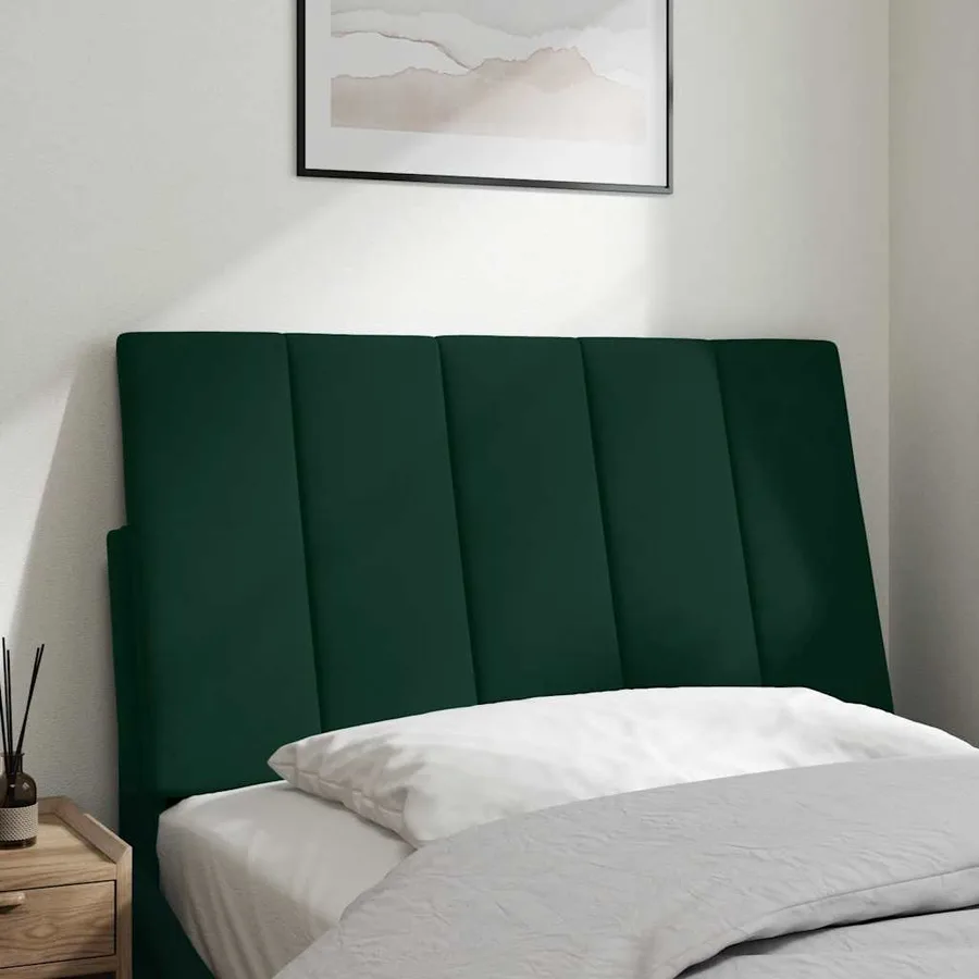 Coussin de tête de lit Hanko vert foncé 80 cm velours - 3