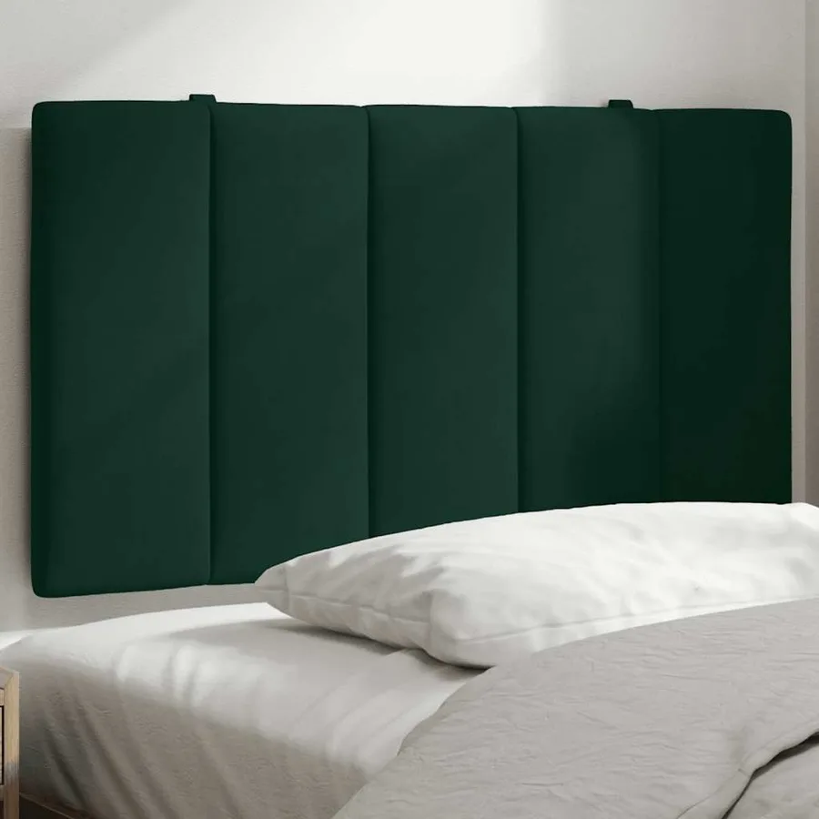 Coussin de tête de lit Hanko vert foncé 80 cm velours - 4