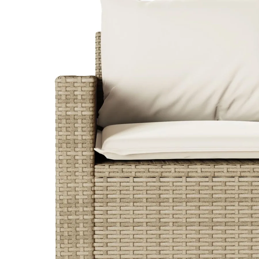Ensemble à manger de jardin et coussins 2 pcs beige poly rotin - 9