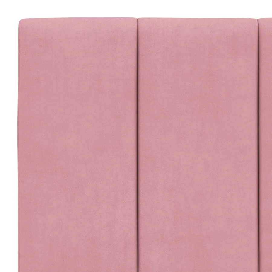 Lit avec matelas Hanko rose 100x200 cm velours - 6