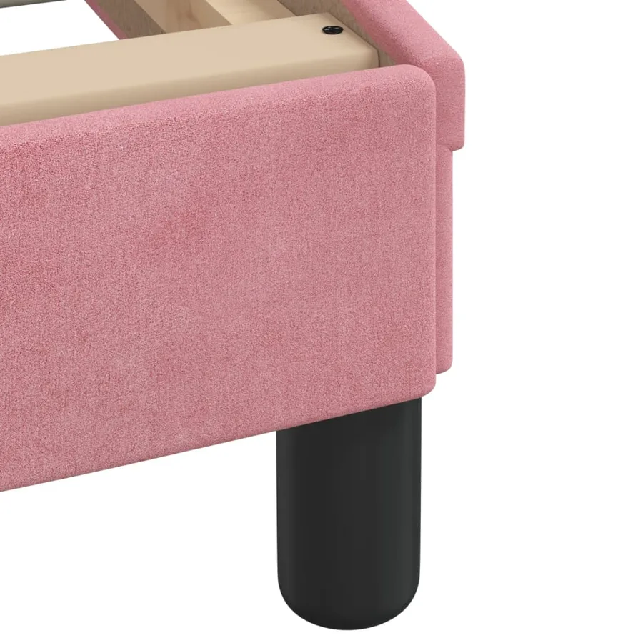 Lit avec matelas Hanko rose 100x200 cm velours - 7