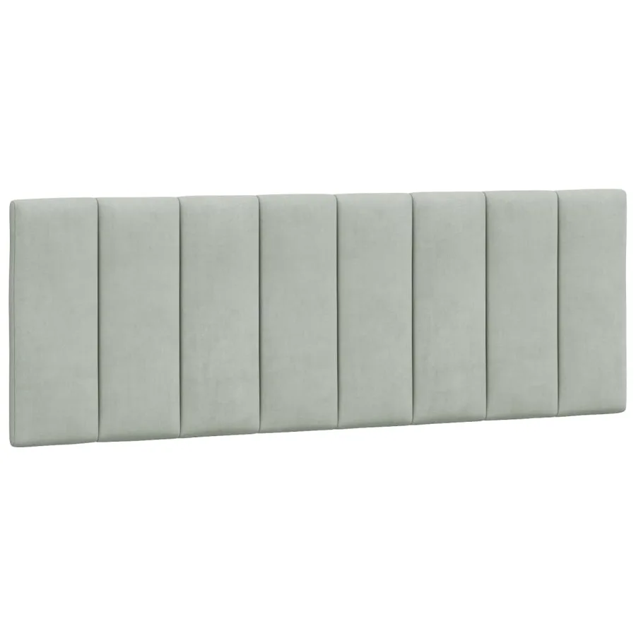 Lit avec matelas Hanko gris clair 140x200 cm velours - 5