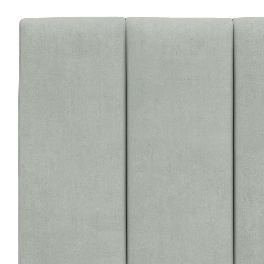 Lit avec matelas Hanko gris clair 140x200 cm velours - 6
