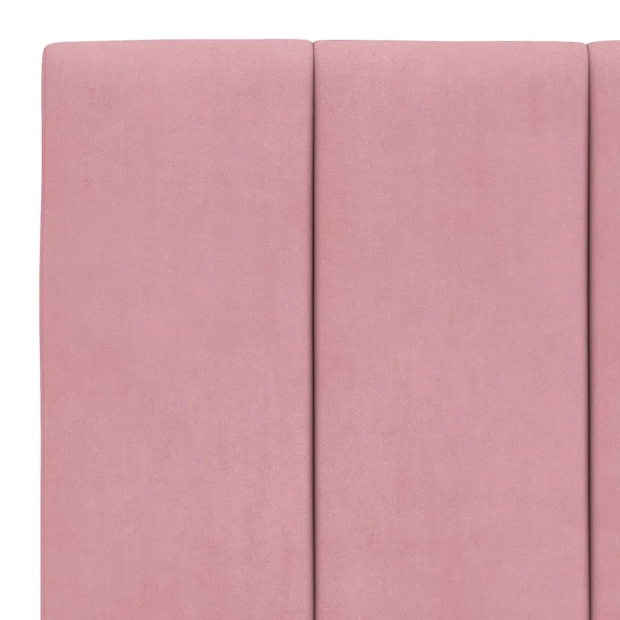 Cadre de lit avec LED sans matelas Hanko rose 100x200 cm velours - 11