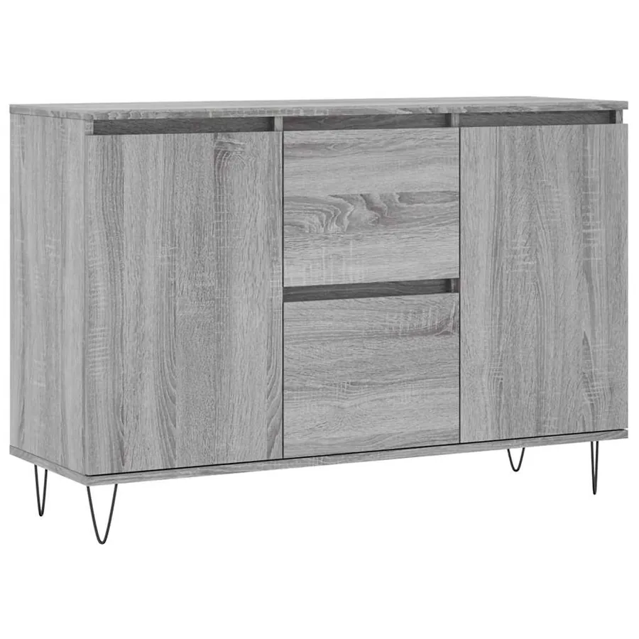 Buffet sonoma gris 101,5x35x70 cm bois d'ingénierie - 2