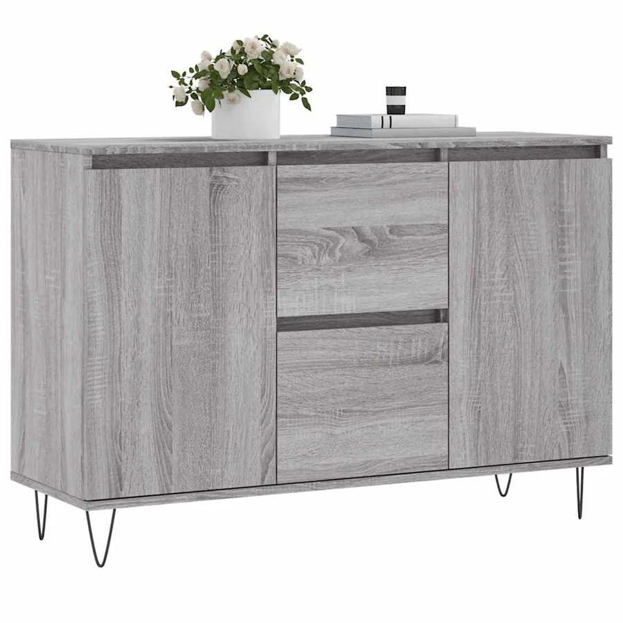 Buffet sonoma gris 101,5x35x70 cm bois d'ingénierie - 3