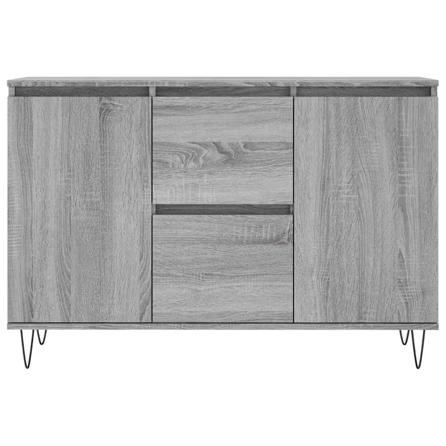 Buffet sonoma gris 101,5x35x70 cm bois d'ingénierie - 5