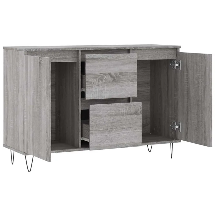 Buffet sonoma gris 101,5x35x70 cm bois d'ingénierie - 6