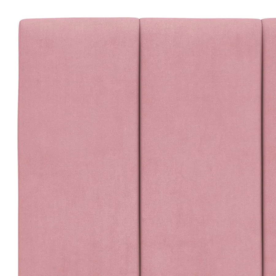 Cadre de lit sans matelas Hanko rose 100x200 cm velours - 10