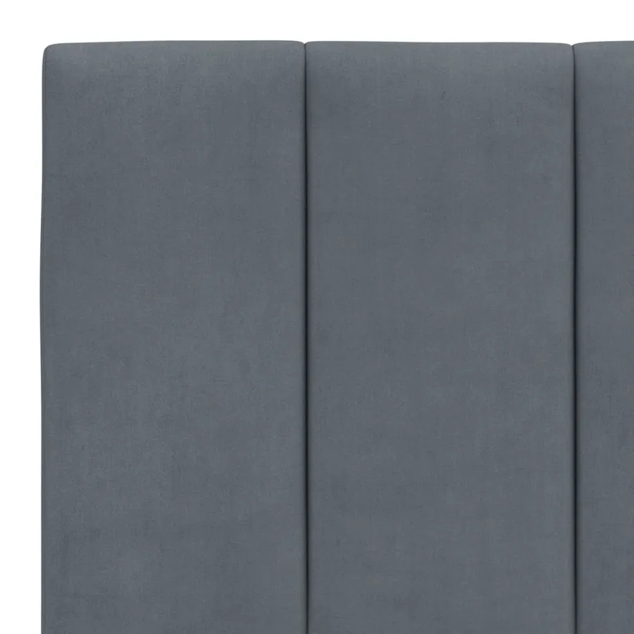 Lit avec matelas Hanko gris foncé 200x200 cm velours - 6