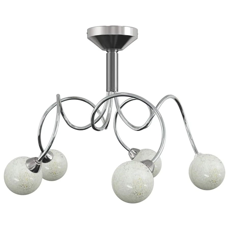 Plafonnier avec abat-jour ronds en verre pour 5 LED G9 - 2