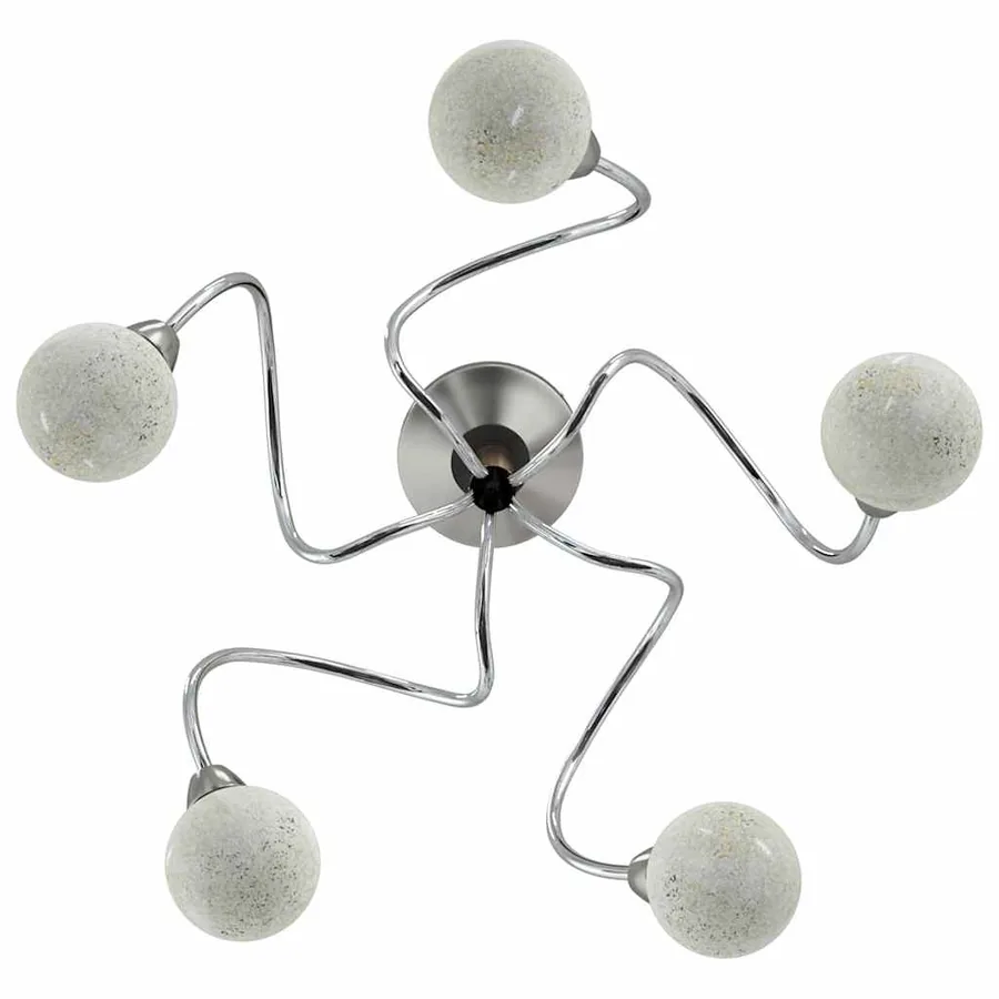 Plafonnier avec abat-jour ronds en verre pour 5 LED G9 - 4
