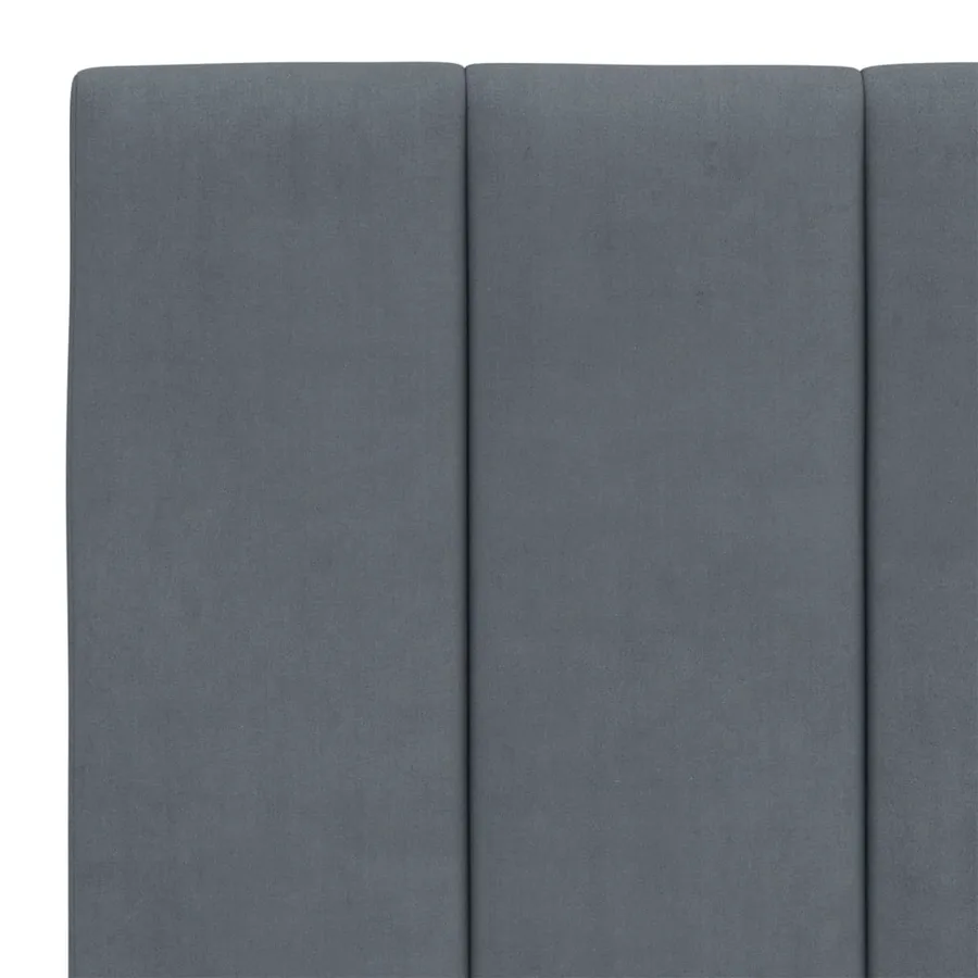 Lit avec matelas Hanko gris foncé 120x200 cm velours - 6