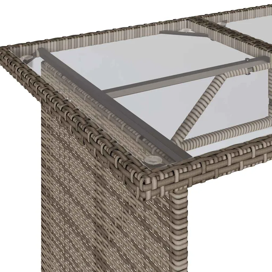 Ensemble à manger de jardin et coussins 2 pcs gris rotin - 10