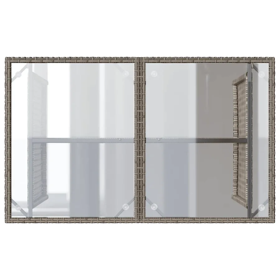 Ensemble à manger de jardin et coussins 2 pcs gris rotin - 8