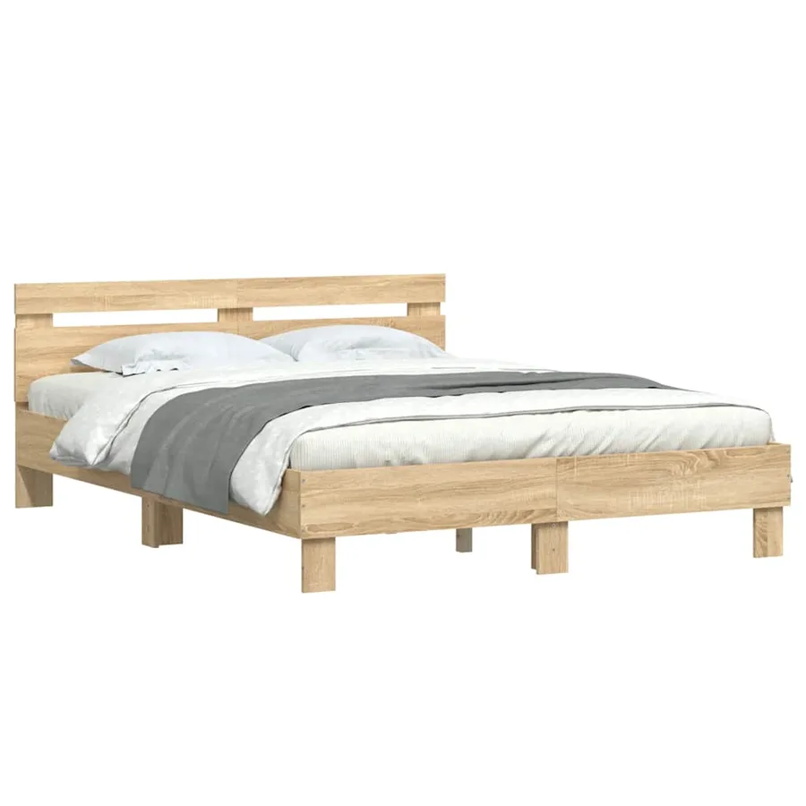 Cadre de lit sans matelas chêne sonoma 150x200 cm - 4