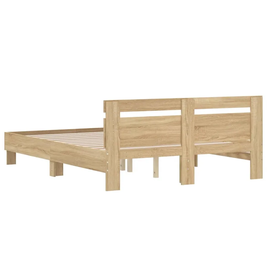 Cadre de lit sans matelas chêne sonoma 150x200 cm - 7
