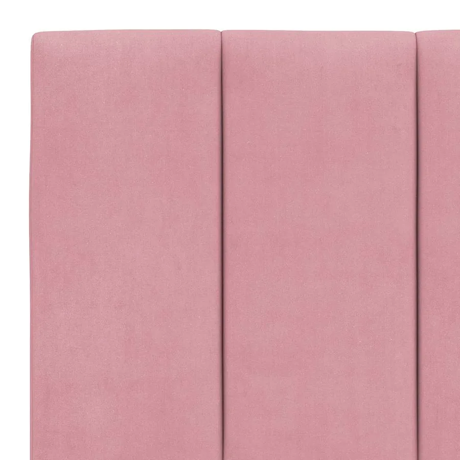 Cadre de lit sans matelas Hanko rose 160x200 cm velours - 10