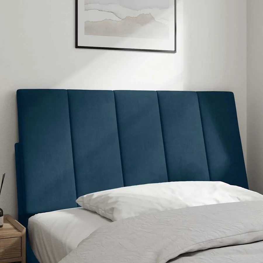 Coussin de tête de lit Hanko bleu 100 cm velours - 3