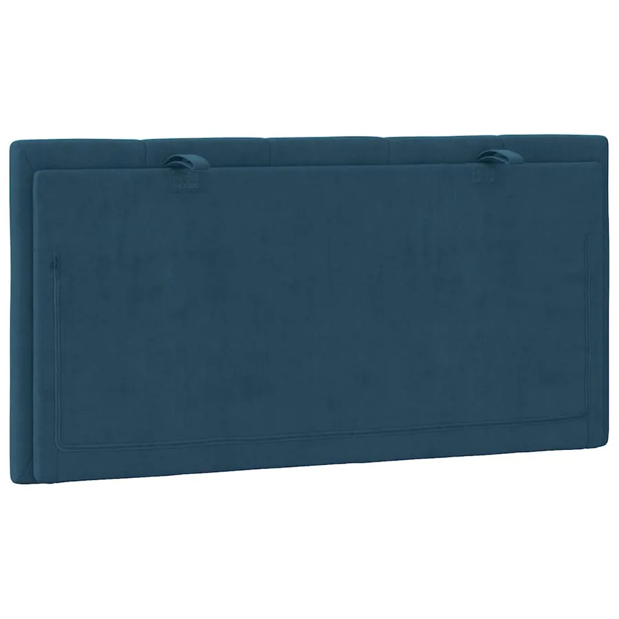Coussin de tête de lit Hanko bleu 100 cm velours - 7