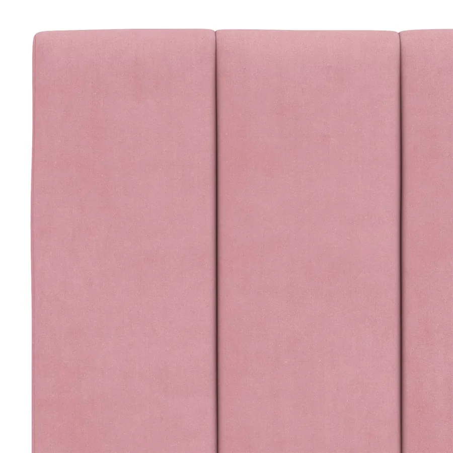 Lit avec matelas Hanko rose 140x200 cm velours - 6