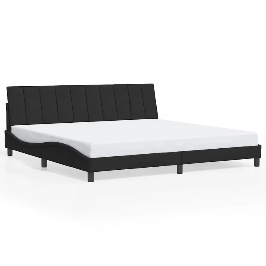 Cadre de lit sans matelas Hanko noir 200x200 cm velours - 2