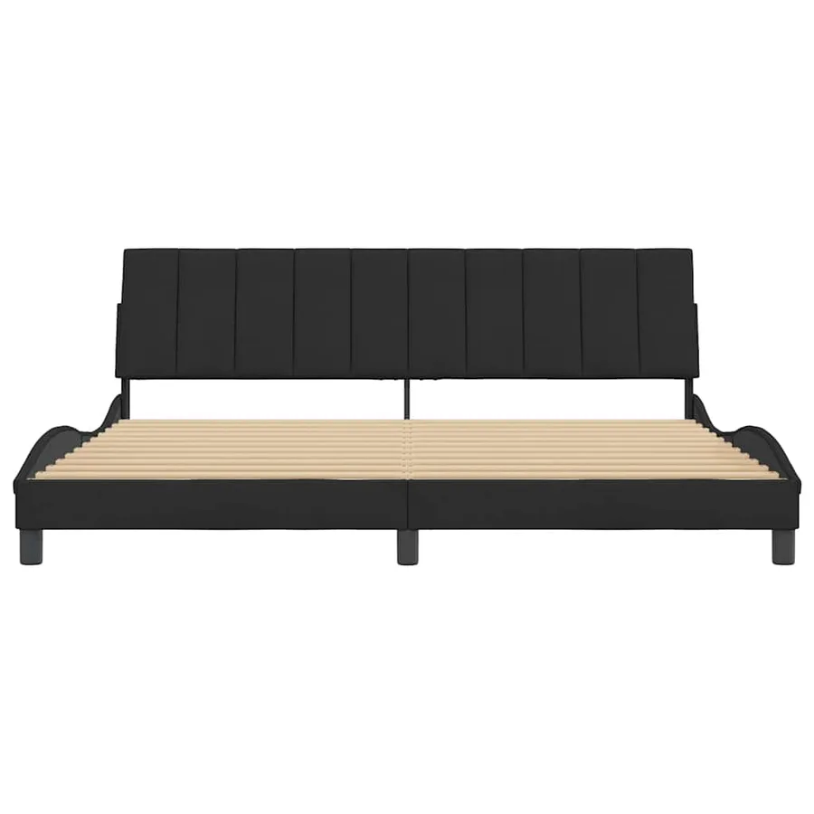Cadre de lit sans matelas Hanko noir 200x200 cm velours - 5