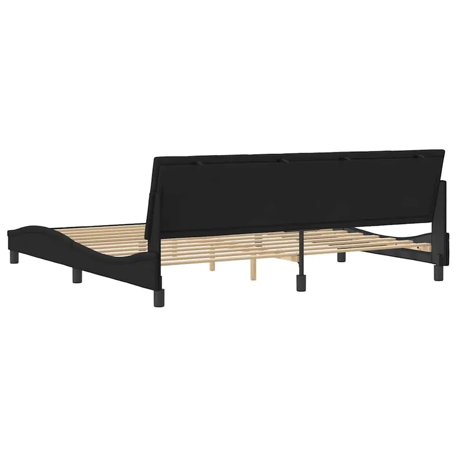 Cadre de lit sans matelas Hanko noir 200x200 cm velours - 7