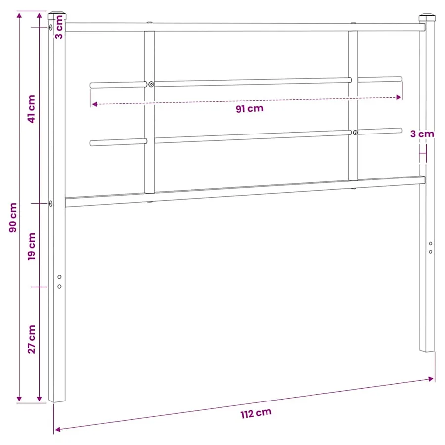 Tête de lit de remplacement métal blanc 100 cm - 6