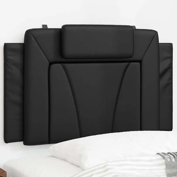 Coussin de tête de lit Viana noir 80 cm similicuir