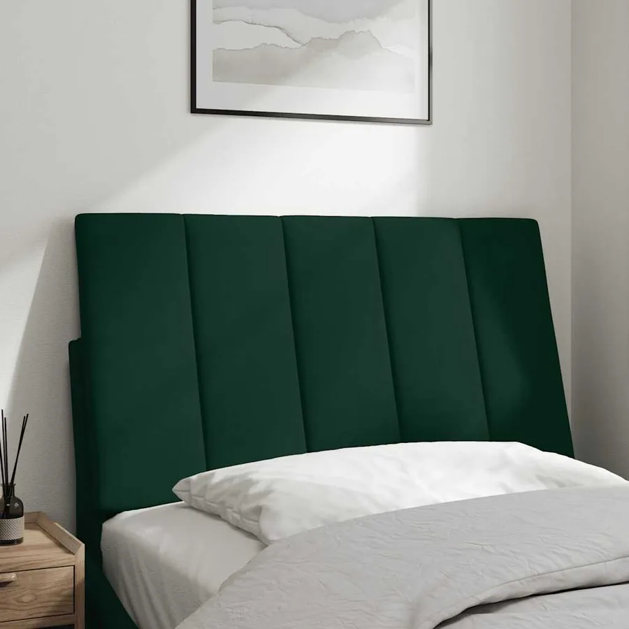 Coussin de tête de lit Hanko vert foncé 90 cm velours - 3