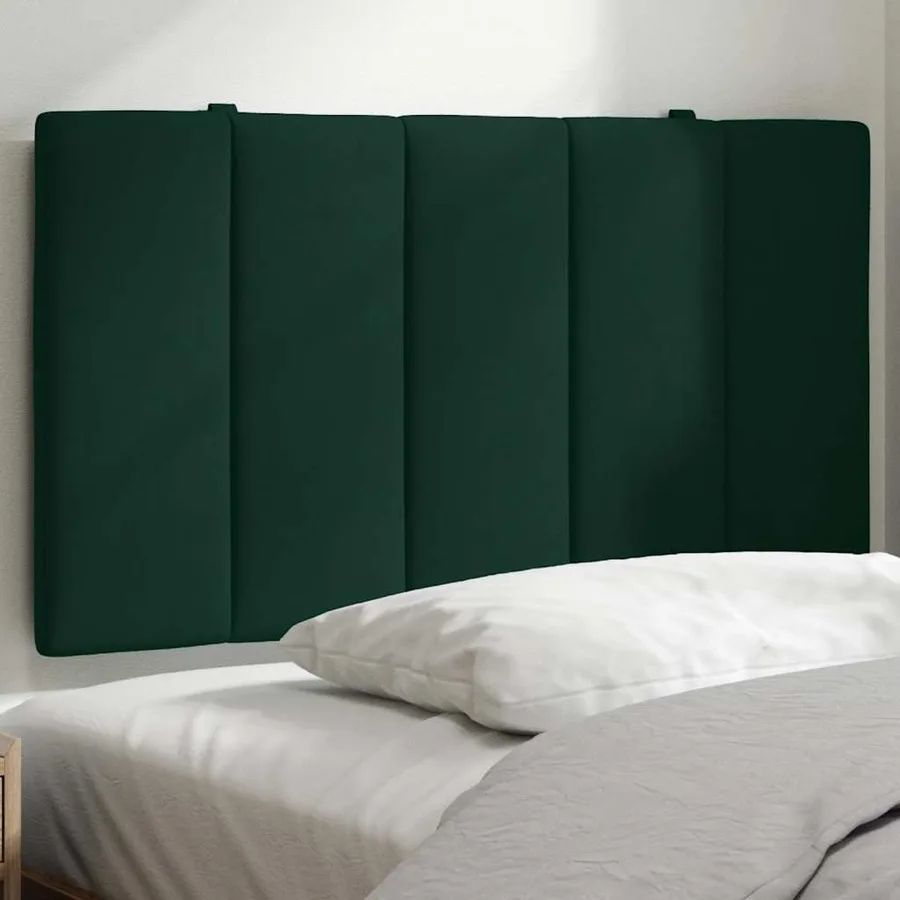 Coussin de tête de lit Hanko vert foncé 90 cm velours - 4